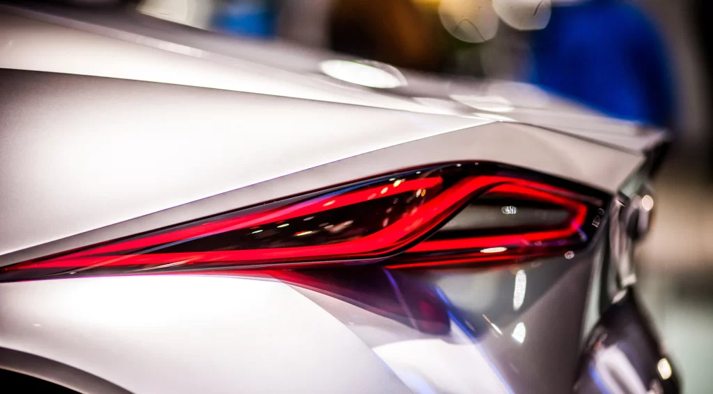 car design red light futuristic sleek
