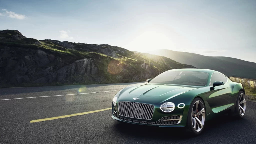 car luxury green road landscape sunlight