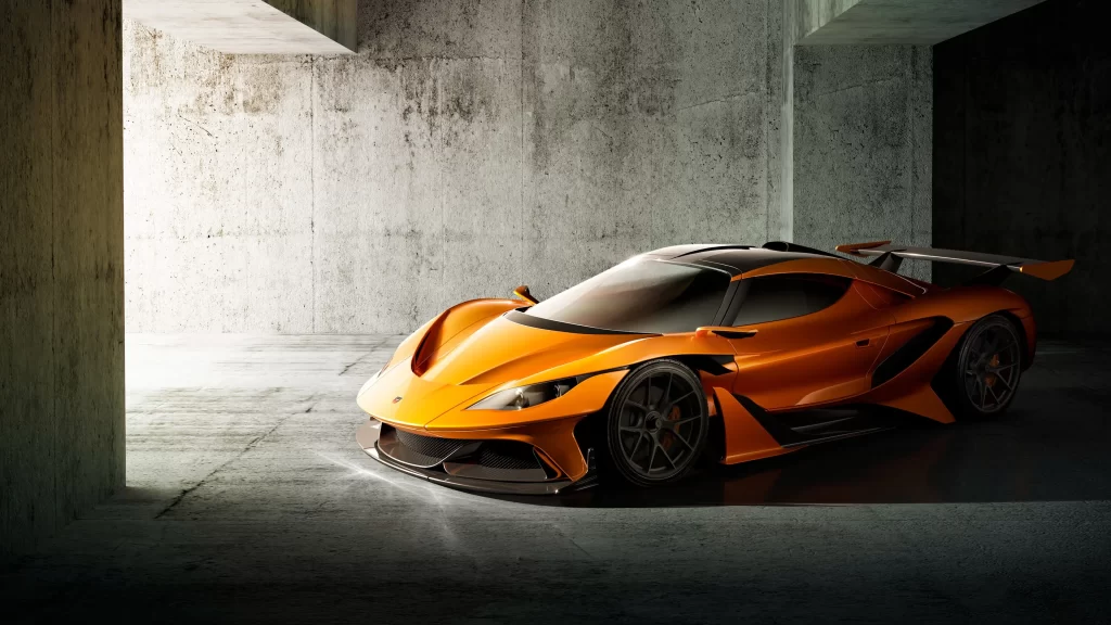 car orange sport design modern luxury