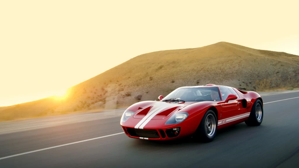 car road sunset hill red sport