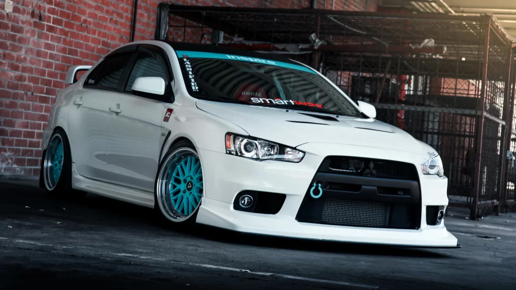 car white sporty wheels