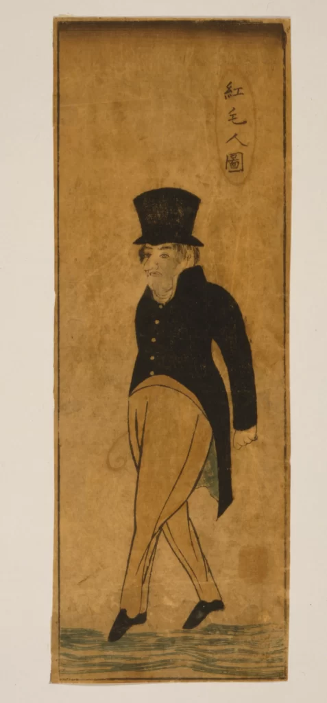 Caricature Historical Foreigner Traditional Attire Cultural Depiction Artistic Style