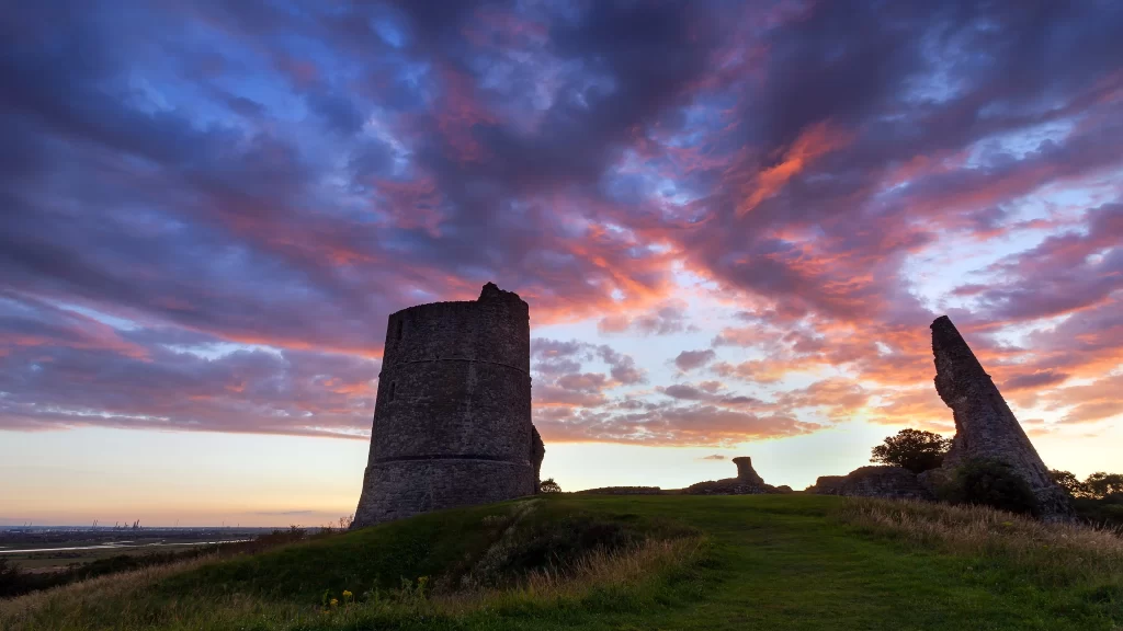 castle sunset clouds ruins landscape sky
