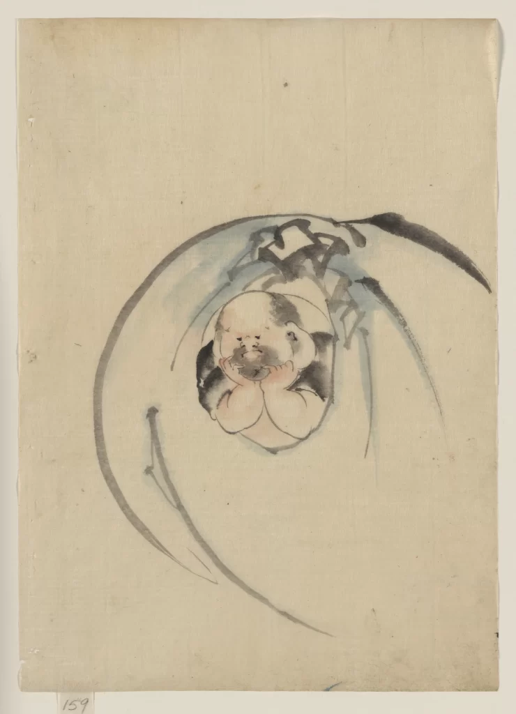 Child Peach Traditional Japanese Artistic