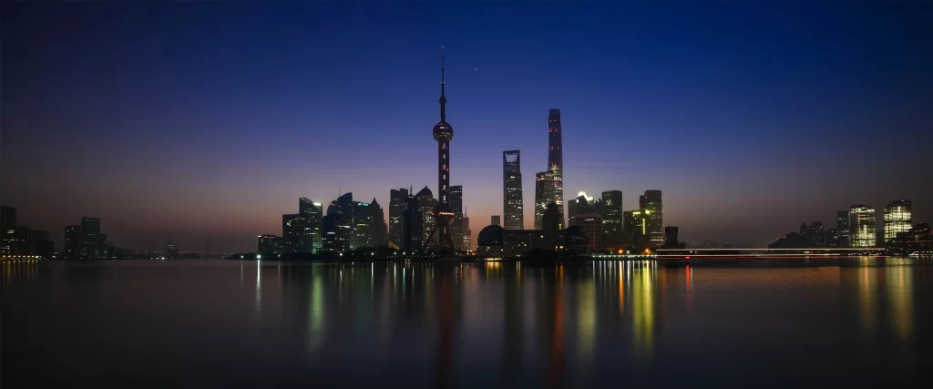 Cityscape Skyline Night Lights Water Reflection