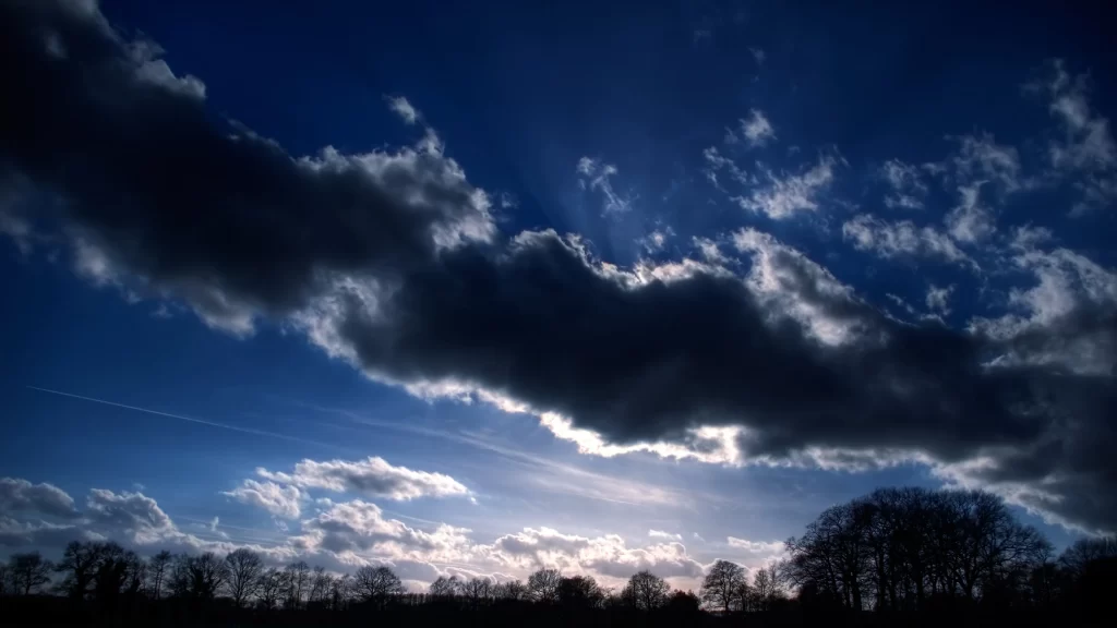clouds sky sunlight trees landscape