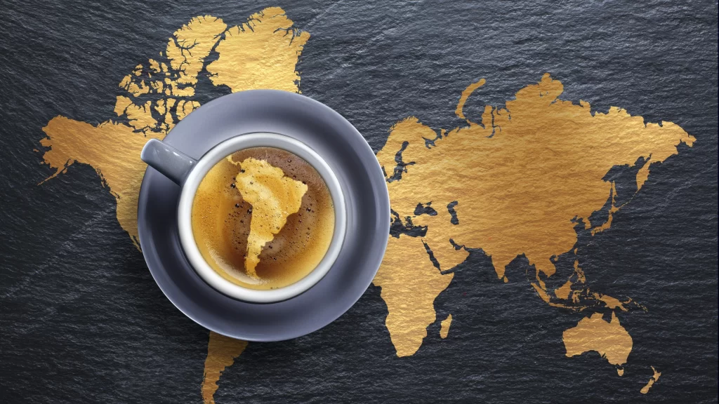 coffee world map foam art creativity geography