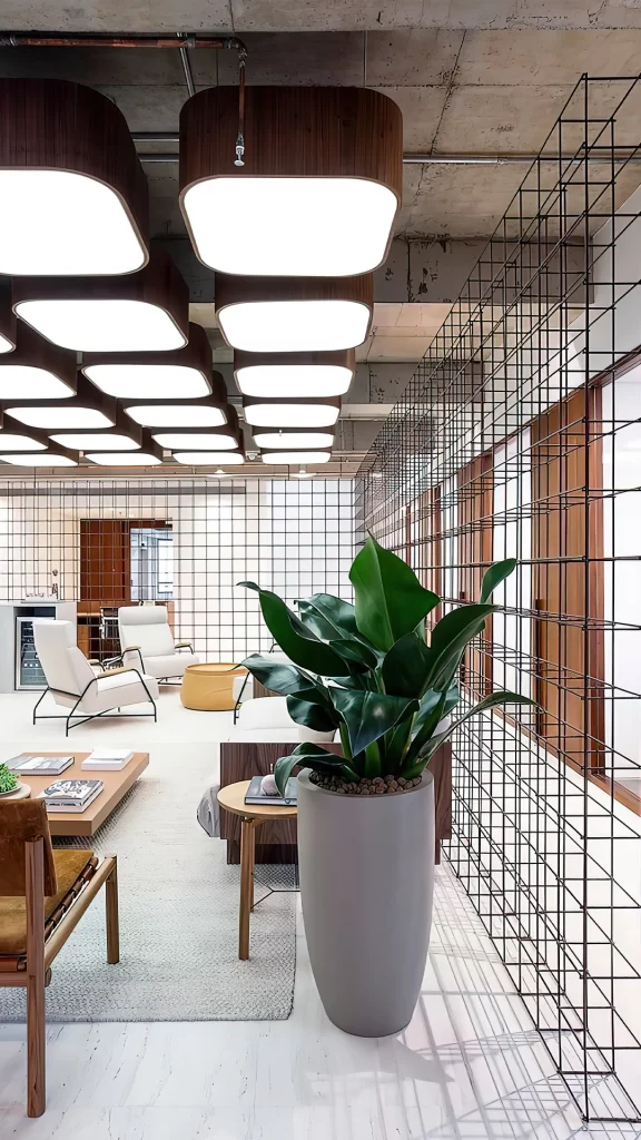 Contemporary Office Meeting Room With Wood Paneling