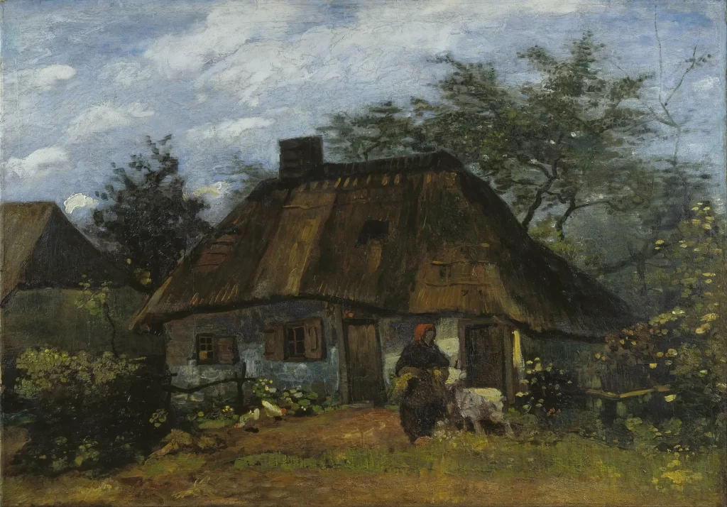 Cottage and Woman with Goat Van Gogh