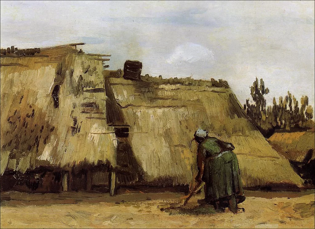 Cottage with Woman Digging Van Gogh