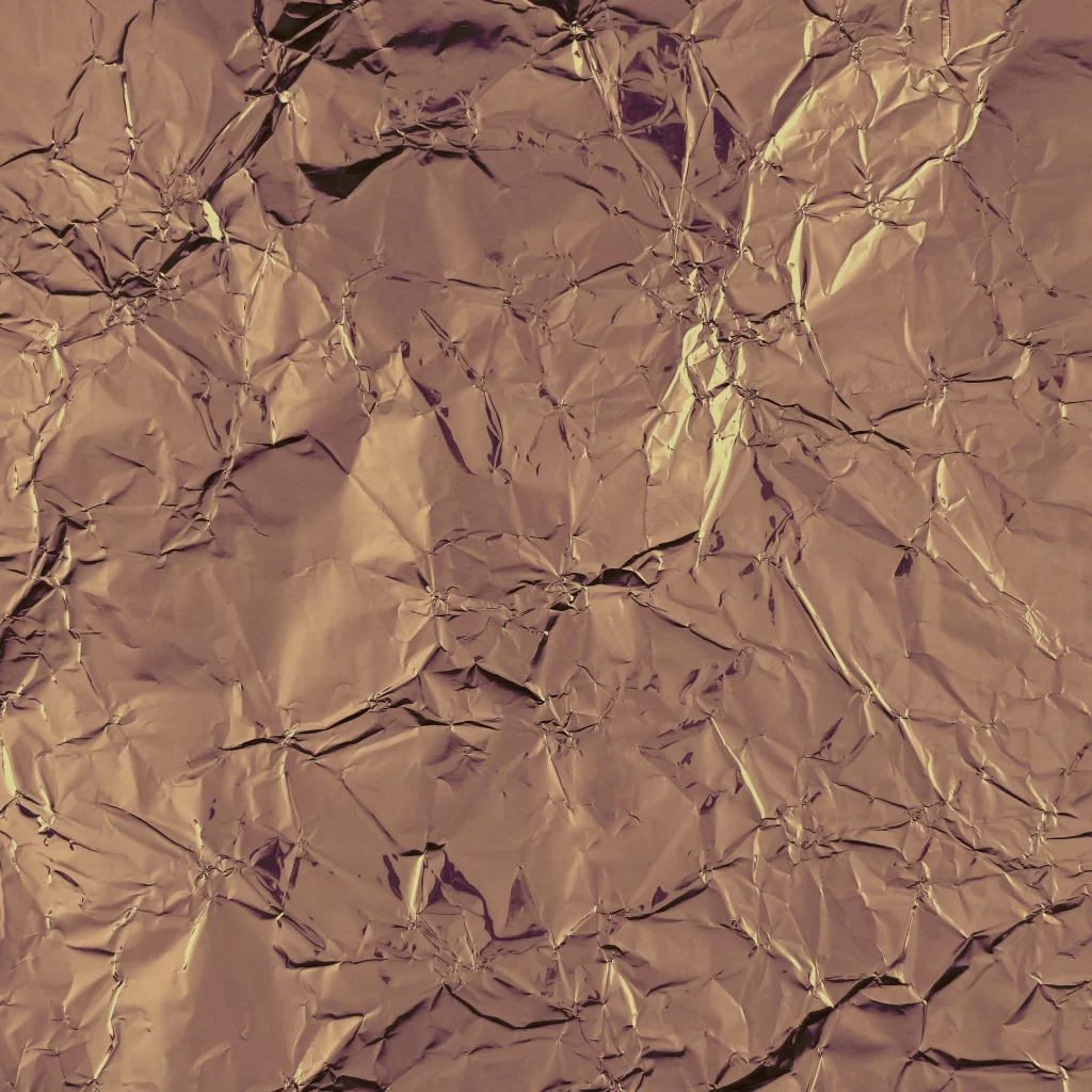 Crumpled Gold Metallic Foil Reflective Wrinkled Texture