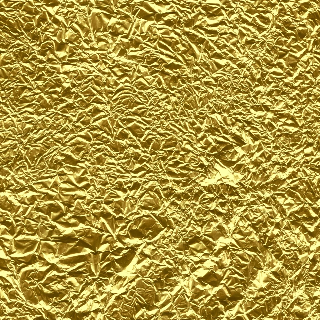 Crumpled Shiny Gold Metallic Foil Texture