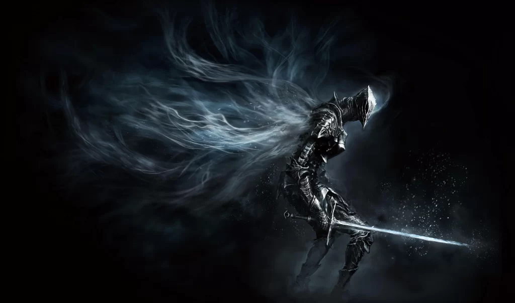 dark fantasy knight armor sword mystical ethereal