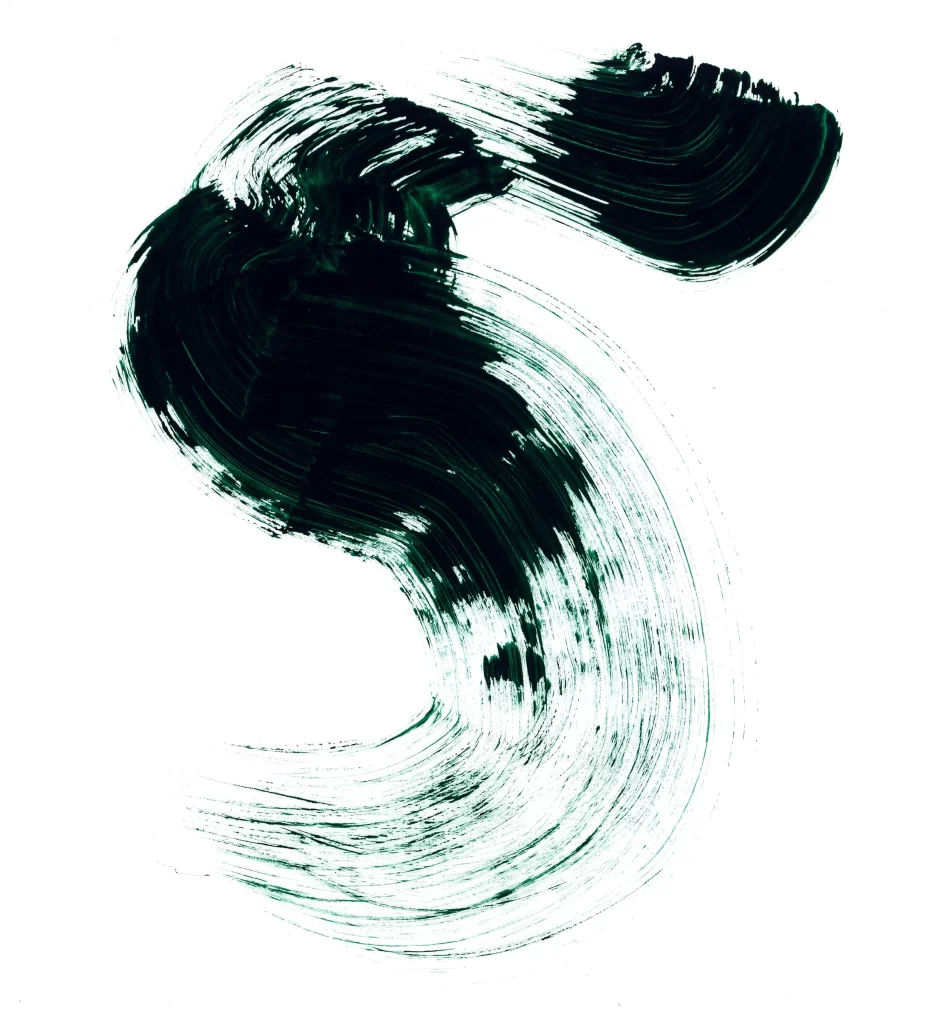 Dark Green Flowing Stroke Curved Dynamic Fluidity