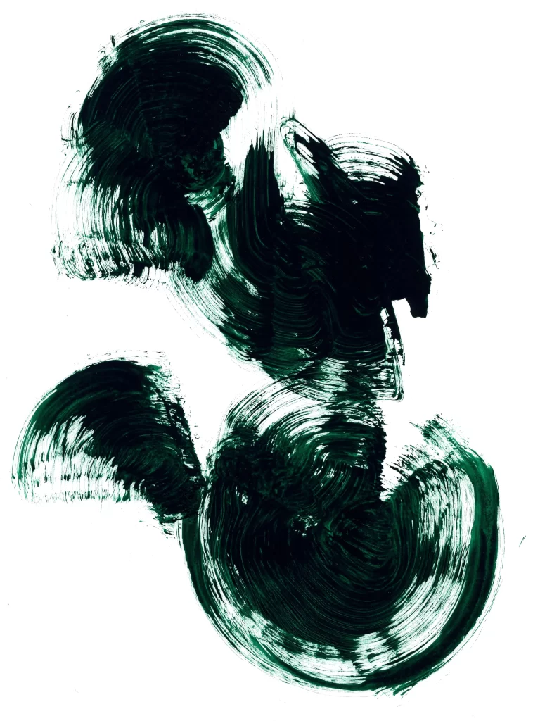 Dark Green Swirling Flowing Circular Dense