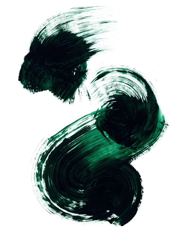Dark Green Swirls Flowing Circular Gradient