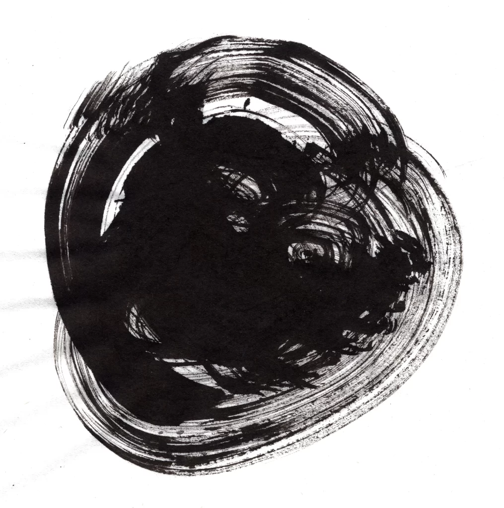 Dark Ink Wash Gradient Circular Flowing Dense