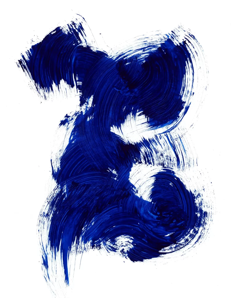 Deep Blue Swirls Dynamic Flowing Textured Abstract