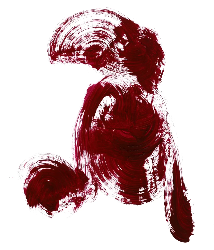 Deep Red Swirling Flowing Dynamic Abstract
