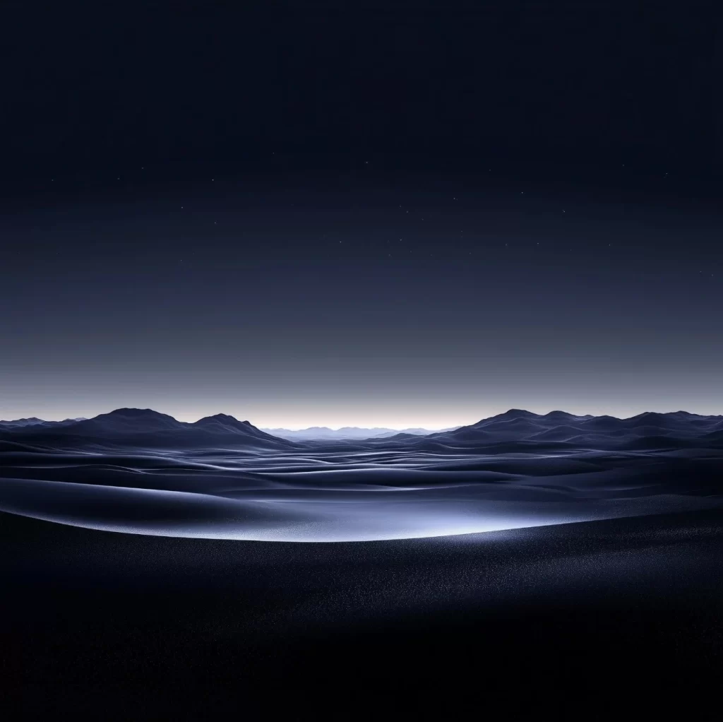 Desert Night Sky Mountains Stars