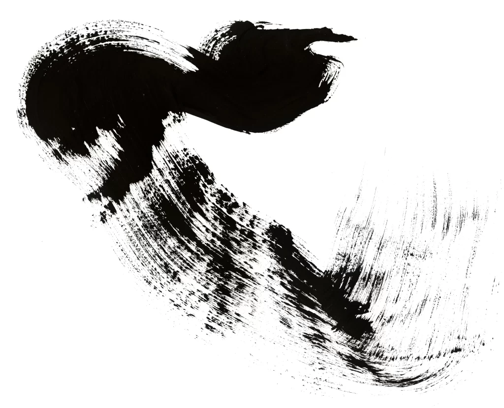 Dynamic Black Ink Flowing Stroke Sharp Horizontal