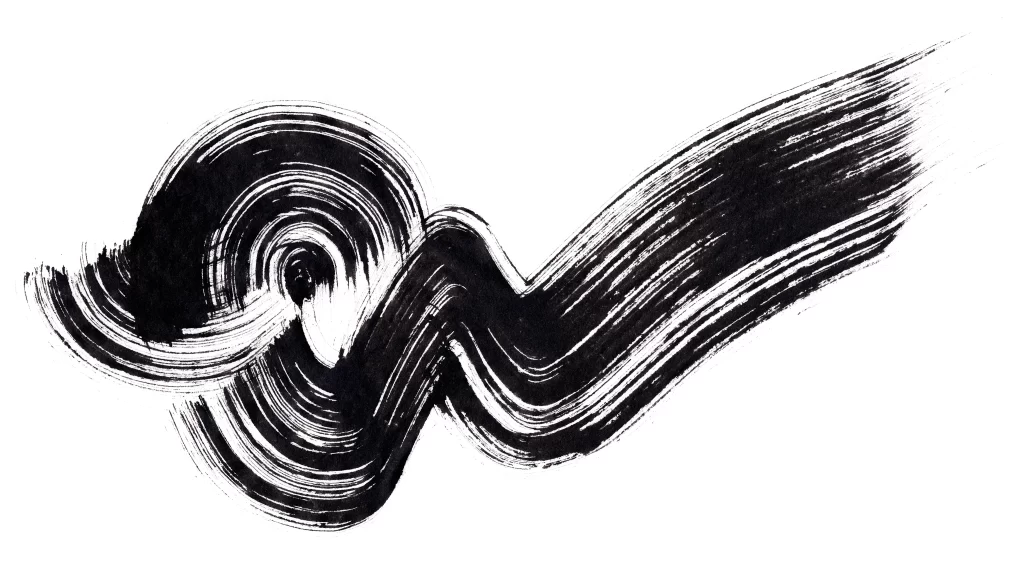 Dynamic Black Stroke Flowing Circular Gradient