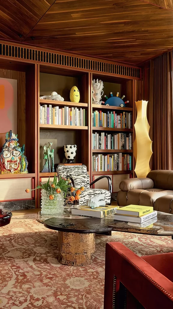 Eclectic Maximalist Library Lounge