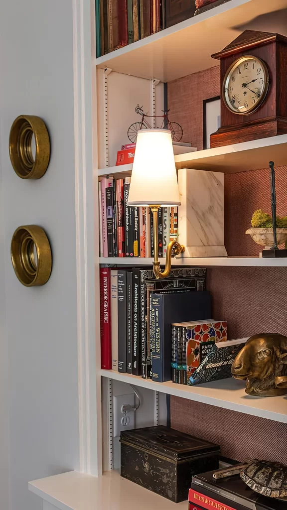 Eclectic Traditional White Built In Bookshelf