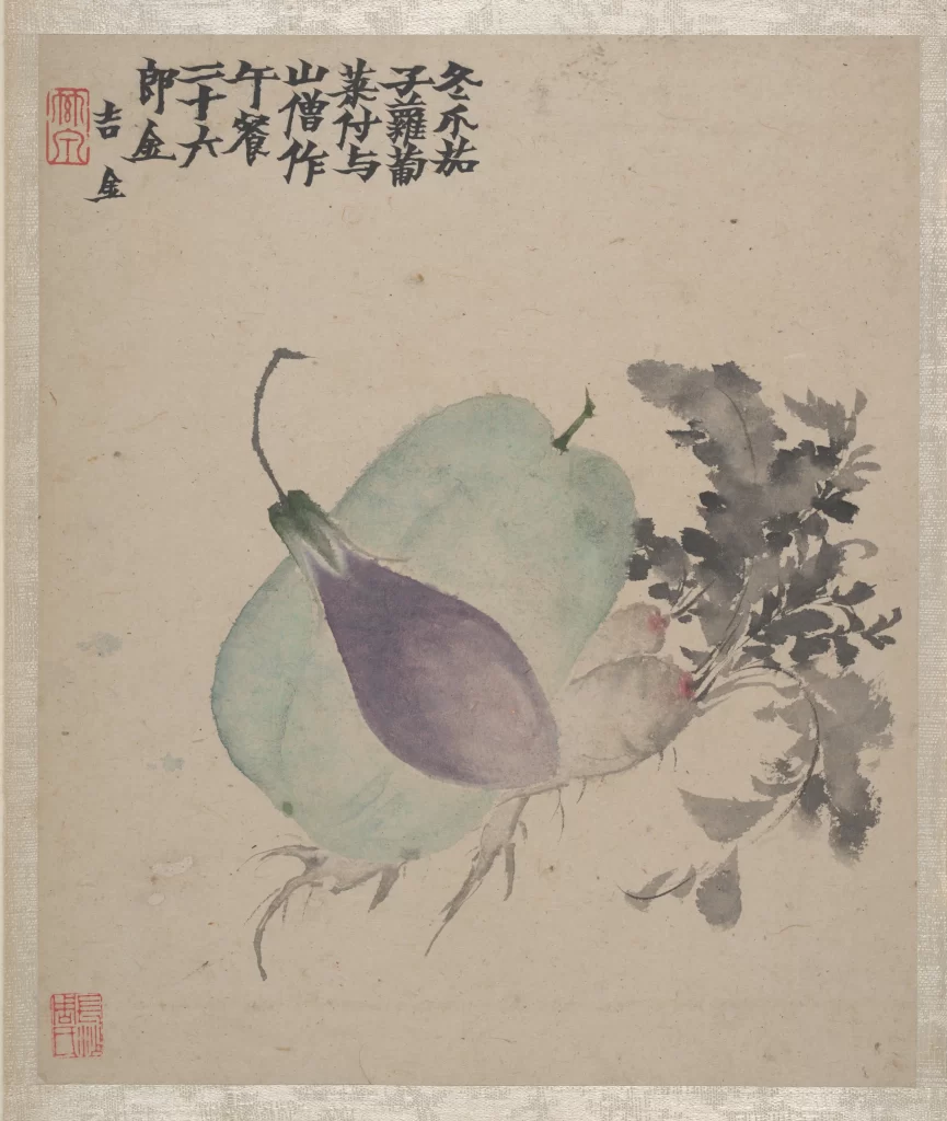 Eggplant vegetable traditional brushwork simplicity Jin Nong