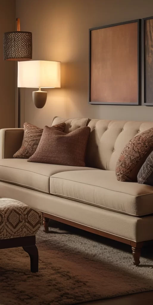 Elegant Living Room With Warm Neutral Furnishings