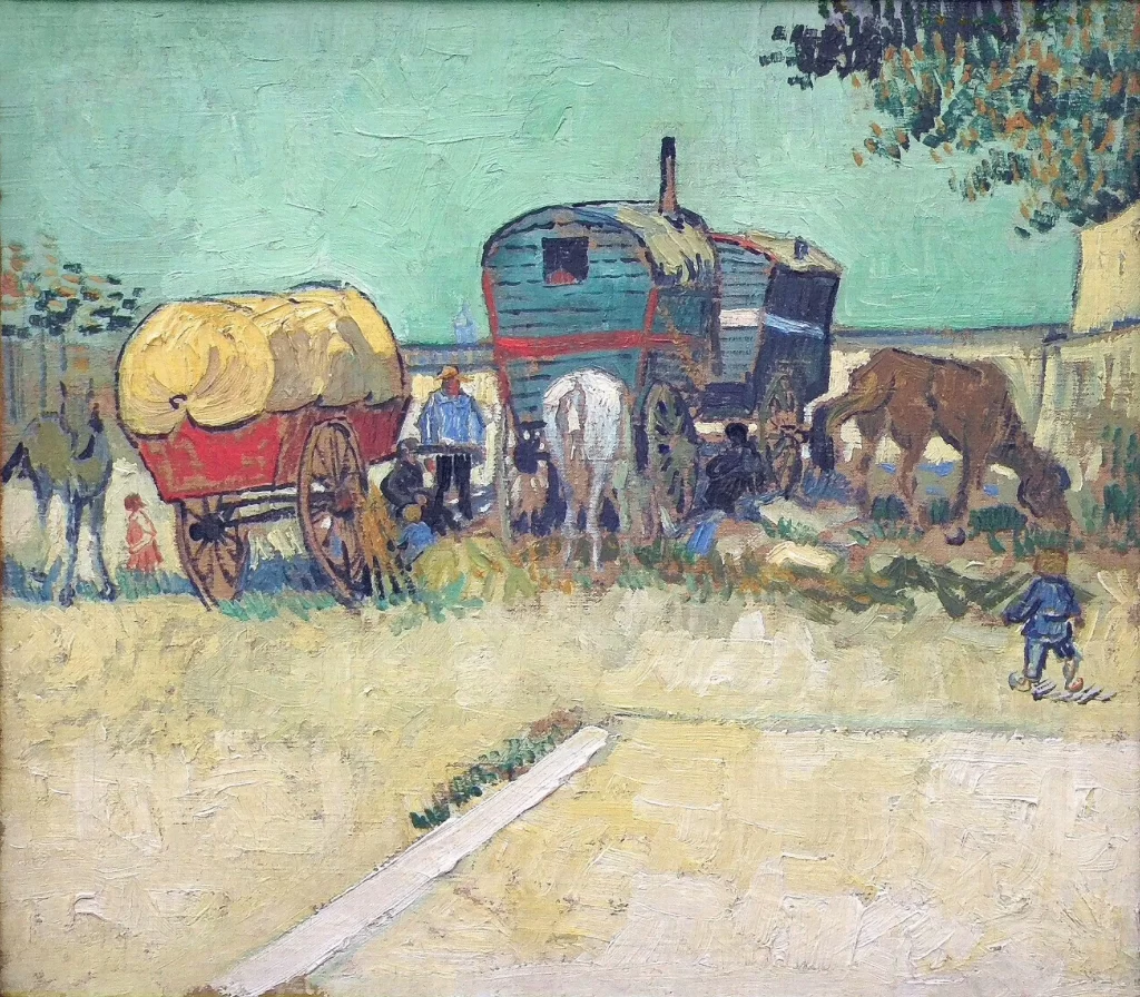 Encampment of Gypsies with Caravans Van Gogh