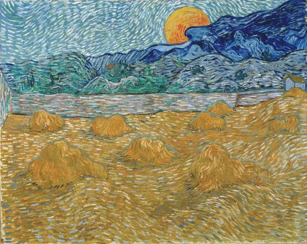 Evening Landscape with Rising Moon Van Gogh