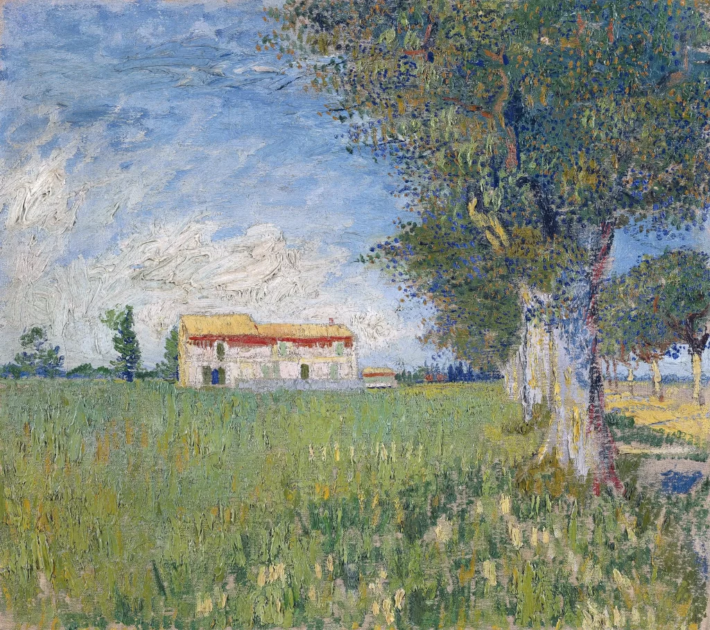 Farmhouse in a Wheat Field Van Gogh