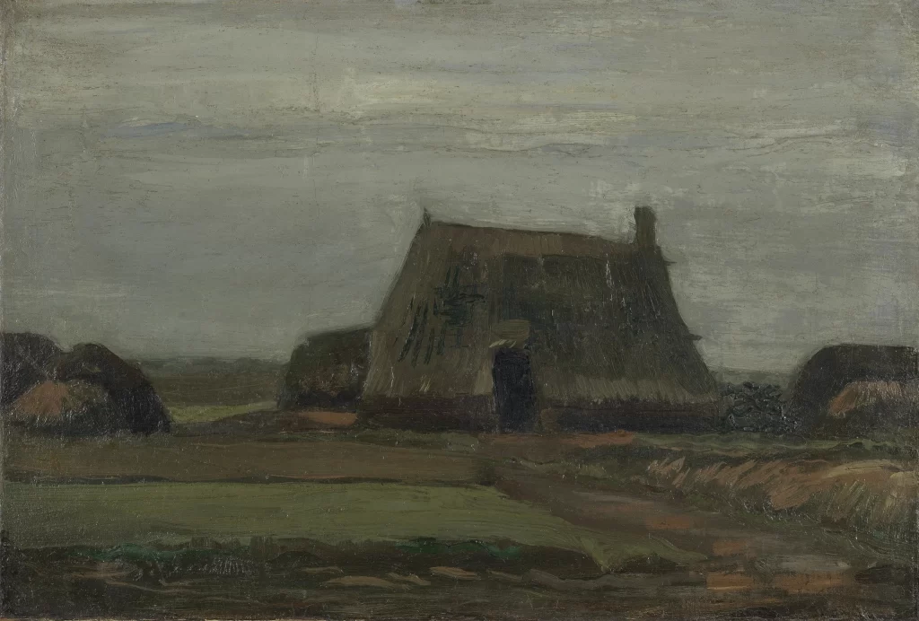 Farmhouse with Peat Stacks Van Gogh