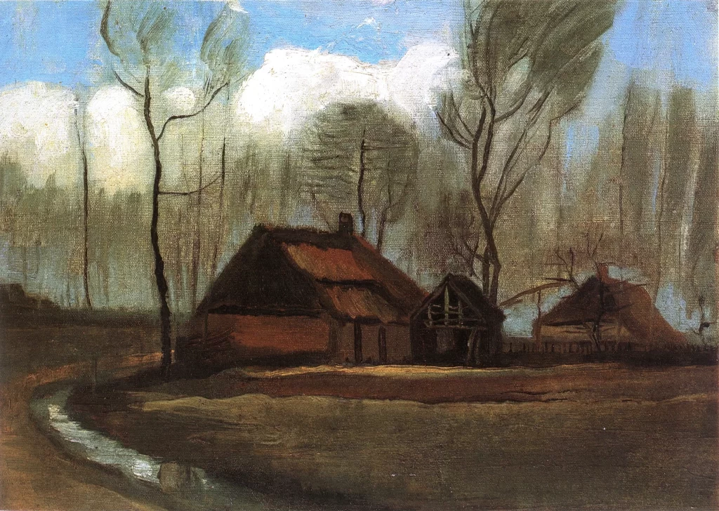 Farmhouses among Trees Van Gogh