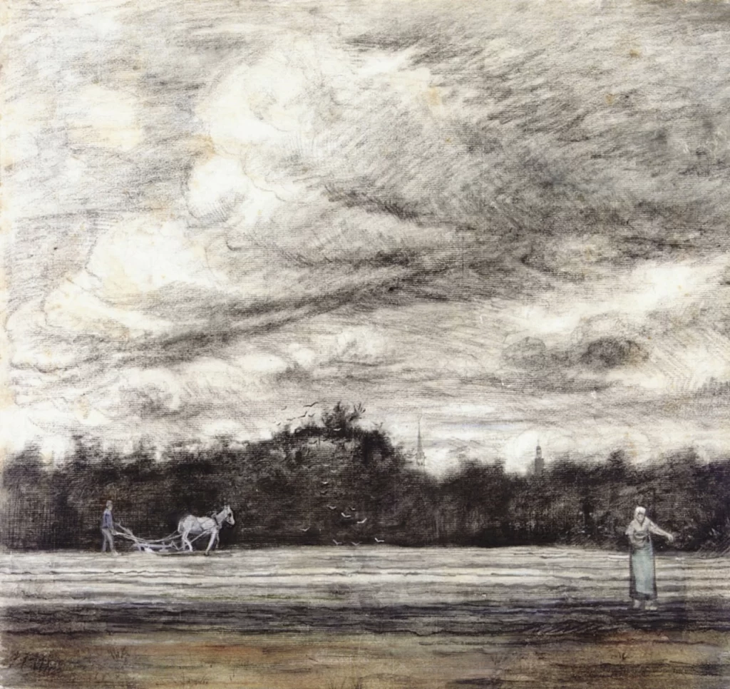 Field of Stubble with a Thunderstorm Overhead Van Gogh