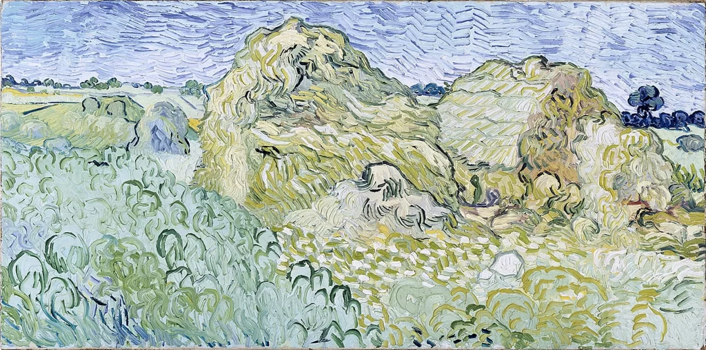 Field with Stacks of Wheat Van Gogh