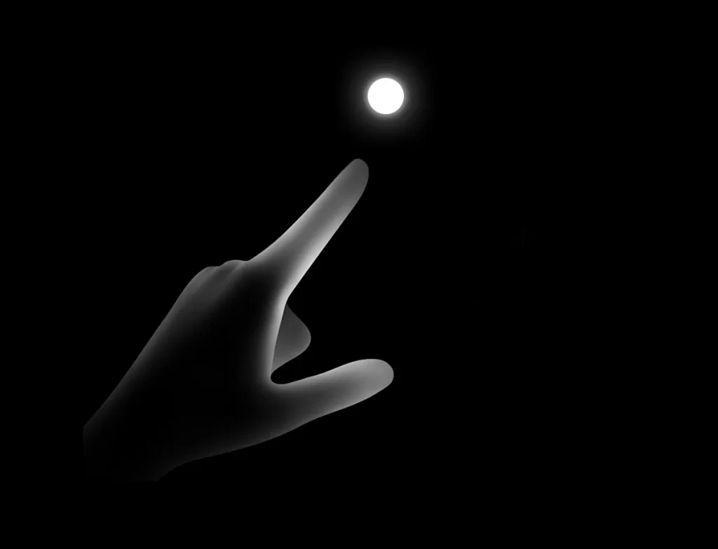 Finger Light Dark Touch Interaction