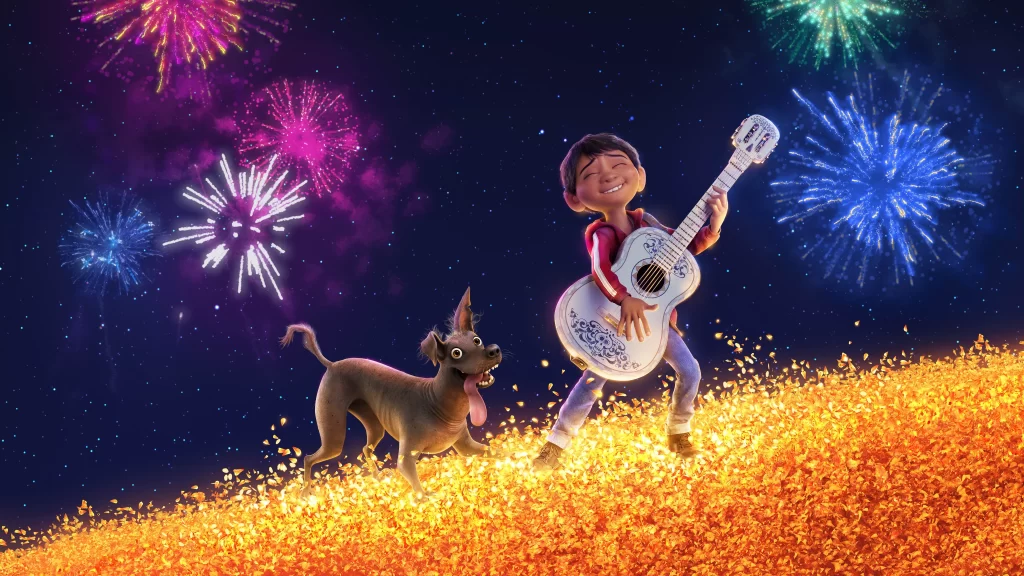 fireworks guitar dog night celebration joy music happiness
