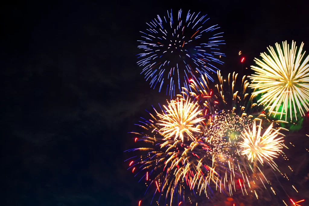 fireworks night celebration colors sky