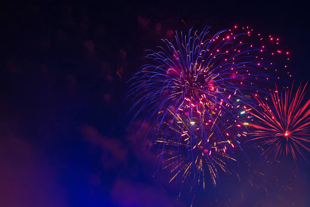 fireworks night sky celebration colors light display