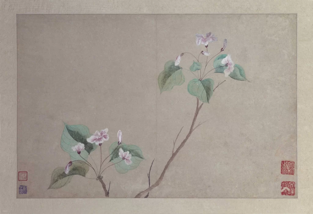 flowers ink wash serene Wen Shu