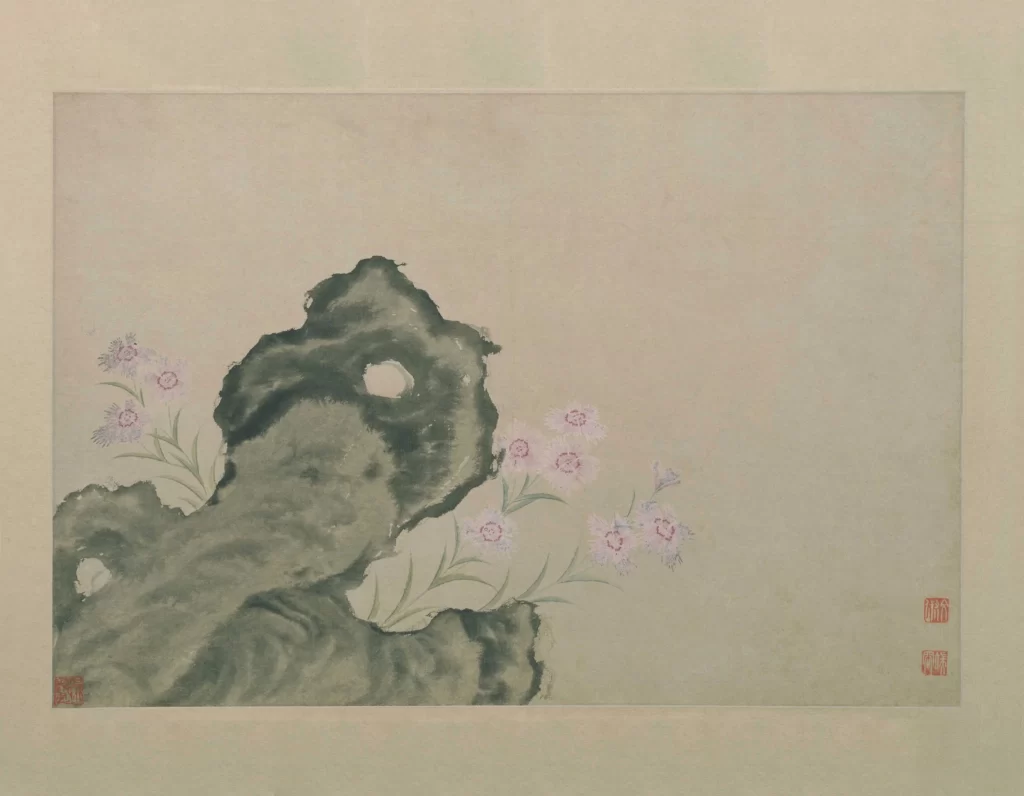 flowers ink wash serene Wen Shu