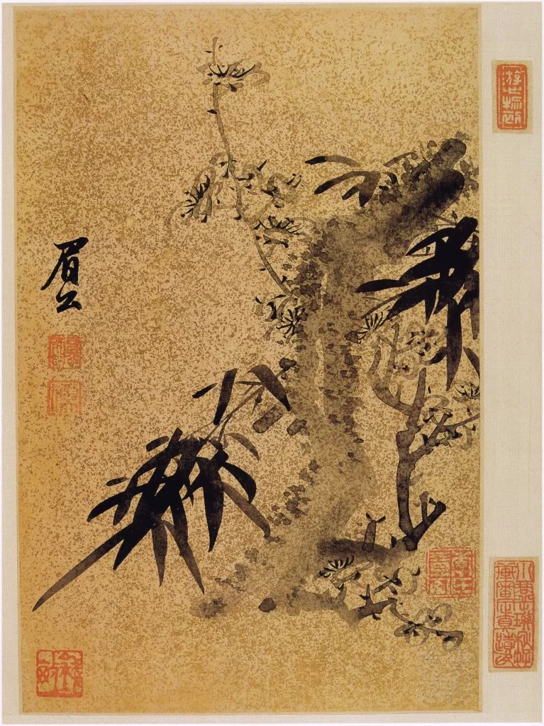 Flowers ink wash tranquil elegant Chen Jiru