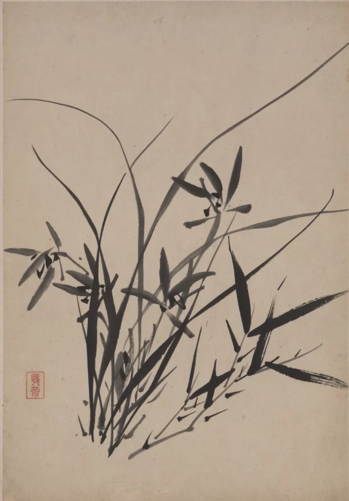 Flowers ink wash tranquil simplicity elegance Zhu Sheng