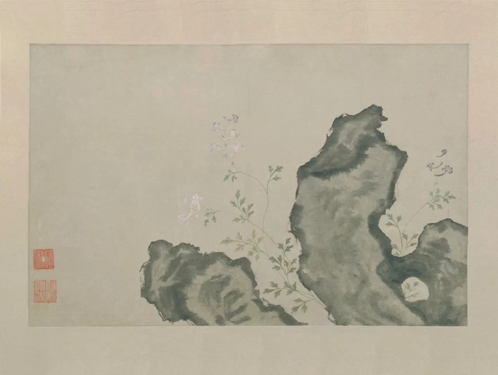 flowers ink wash tranquil Wen Shu