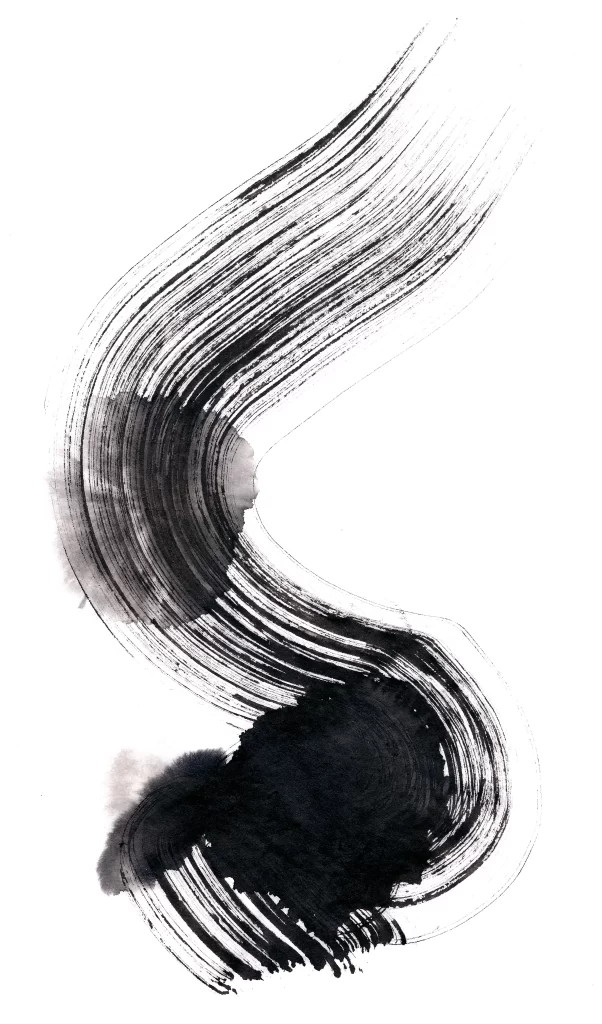 Flowing Ink Stroke Black Gradient Dense Circular