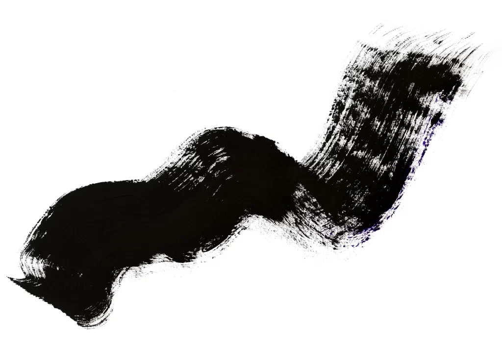 Flowing Ink Stroke Black White Horizontal Wave