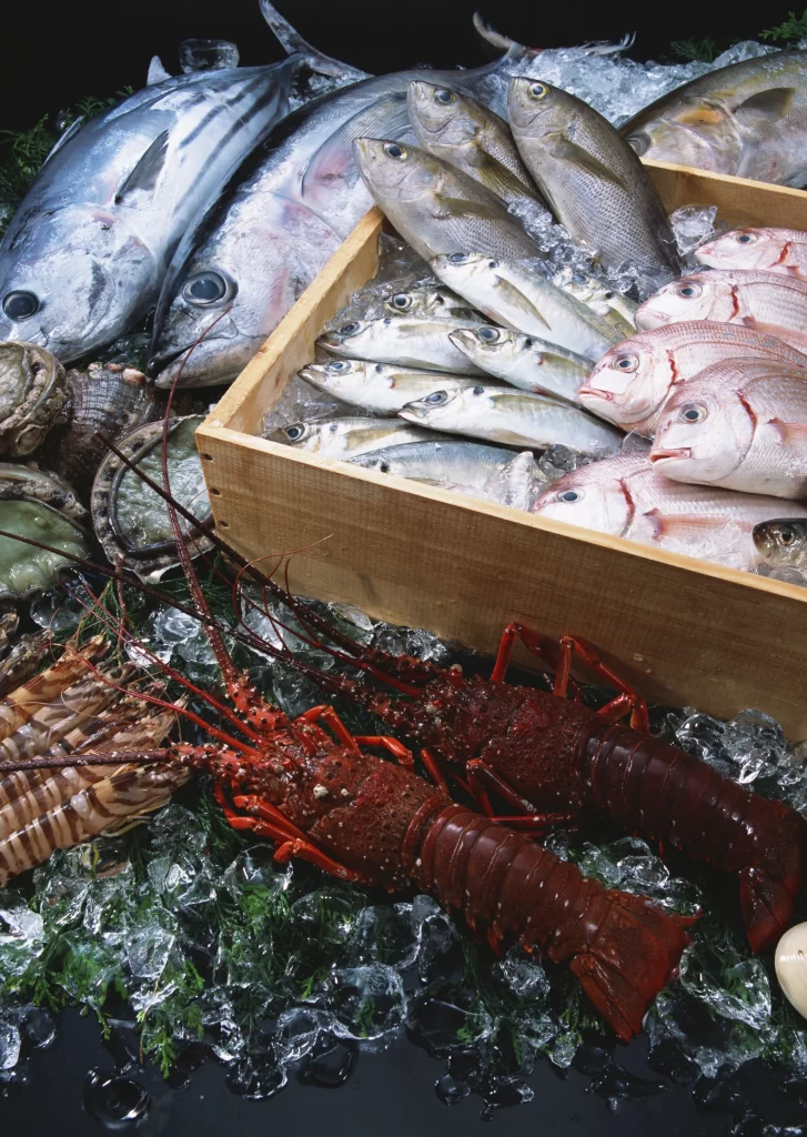 Fresh Fish Lobster Red Shell White Background