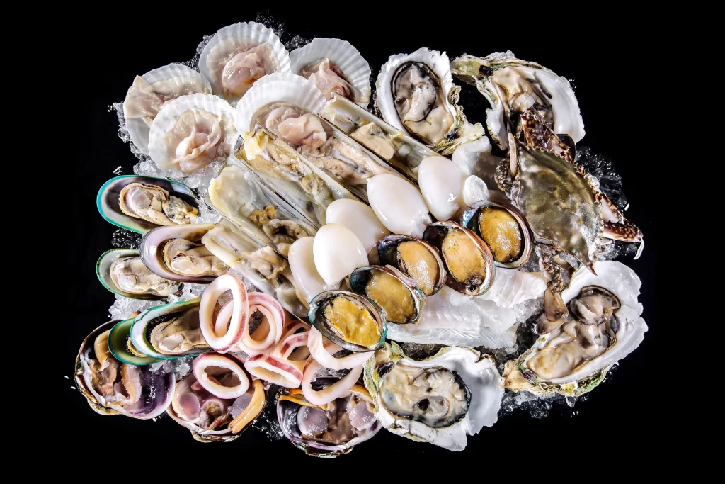 Fresh Seafood Assorted Shellfish White Ice